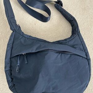 Athleta Navy Quilted Hobo Crossbody Bag